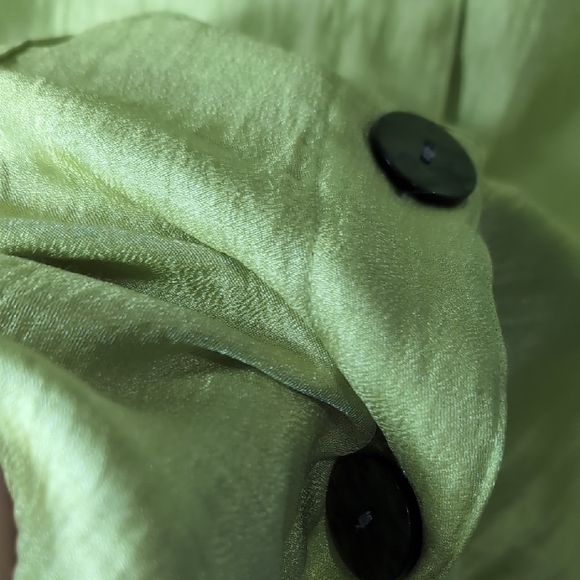 Ali Miles | Lime Button Down Shacket 3/4 Sleeve Lightweight Loose Fit Size L - Picture 5 of 9